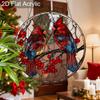 Acrylic Cardinal Bird Suncatcher Stained Glass Effect Window Hanging Ornament Bird Lover Gifts for Mom Grandma