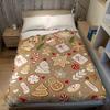 Xmas Cookie Mix-S Flannel Blanket Warm Soft Halloween Christmas Couch Warm Cozy Decorative Decor Gift For All Season
