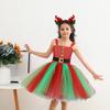 Girl Christmas Elf Dress up Costume with Dress Christmas Hat (Or Headband) Christmas Dwarf Outfit for Kid Girl Christmas