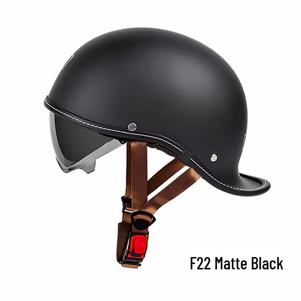 Retro Summer Lightweight Half Helmet with Inner Lens for Men and Women