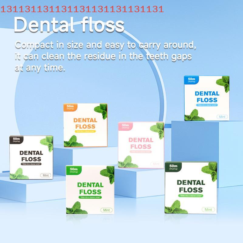Dental Hygiene, Teeth Clean Tools, 50m Portable Dental Floss Roll Toothpicks, Dentistry Floss with Case, Oral Care