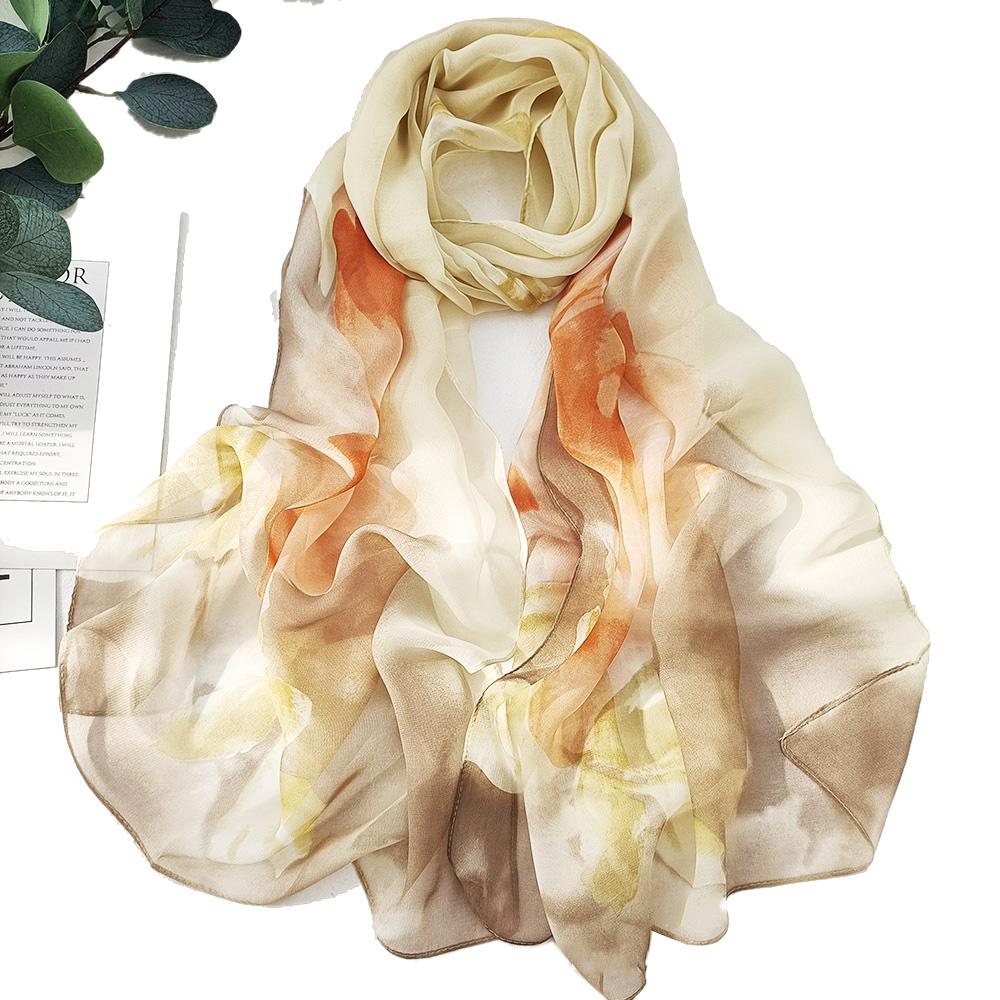160*50Cm Long Wraps Beach Sunscreen Scarves Silky Georgette Thin Soft Chiffon Rose Flower Scarf Shawls Hijab Head Wrap For Women