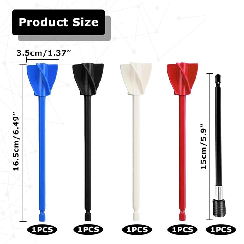 A95I-Epoxy Resin Mixing Paddle, 1/4" Drill, Reusable Paint Mixer Pack(4), Stirrer Attachment