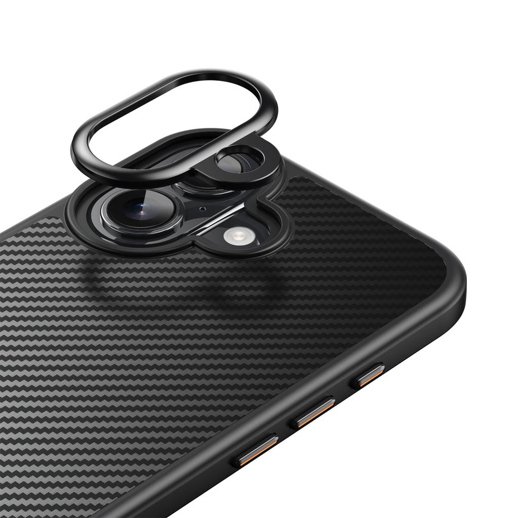 For iPhone 17 Magnetic Case Compatible with MagSafe Carbon Fiber Texture PC + TPU Cover