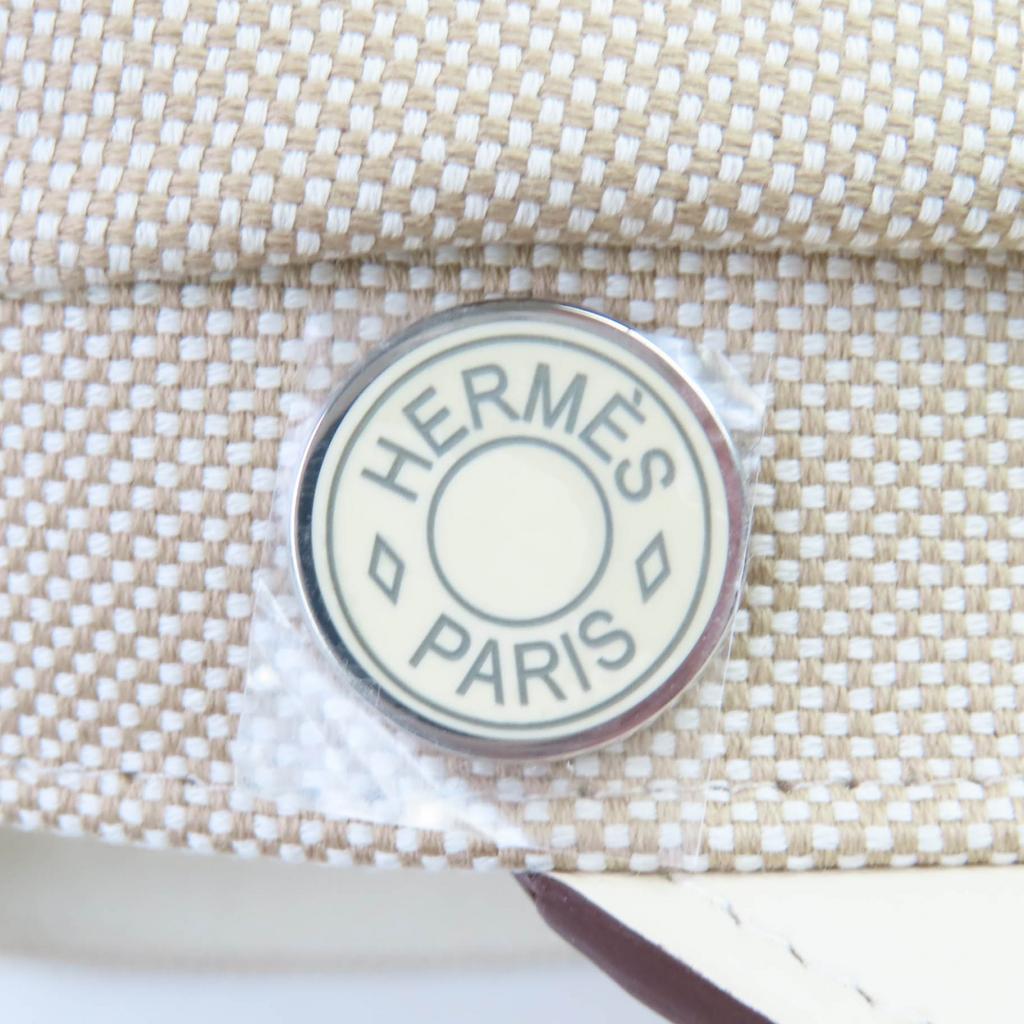 Pristine HERMES Casquette Beige Cotton Women 57 Used