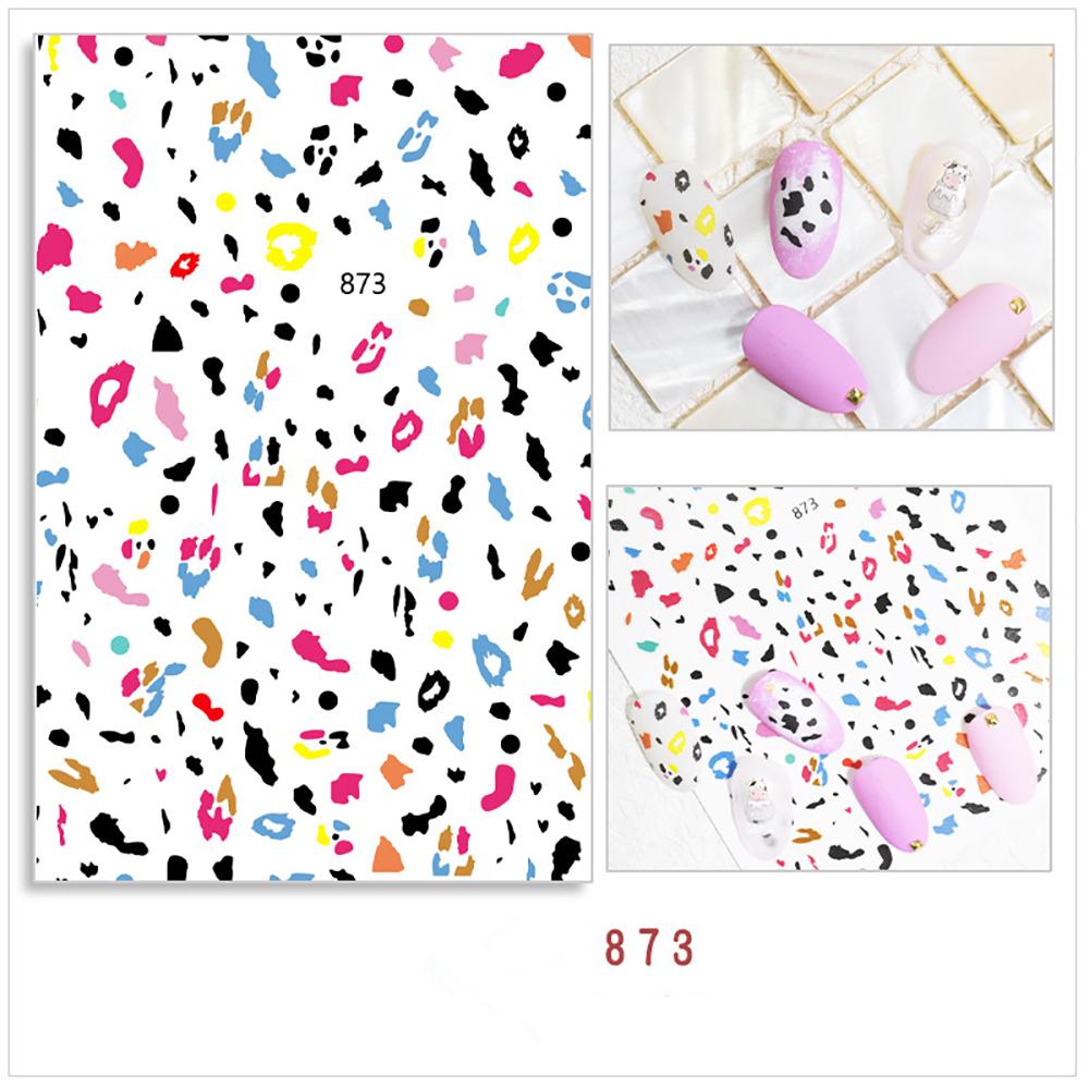 Design Cow Manicure DIY Nail Art Cow Print Nails Sticker Self-Adhesive Decal 3D Irregular Spots