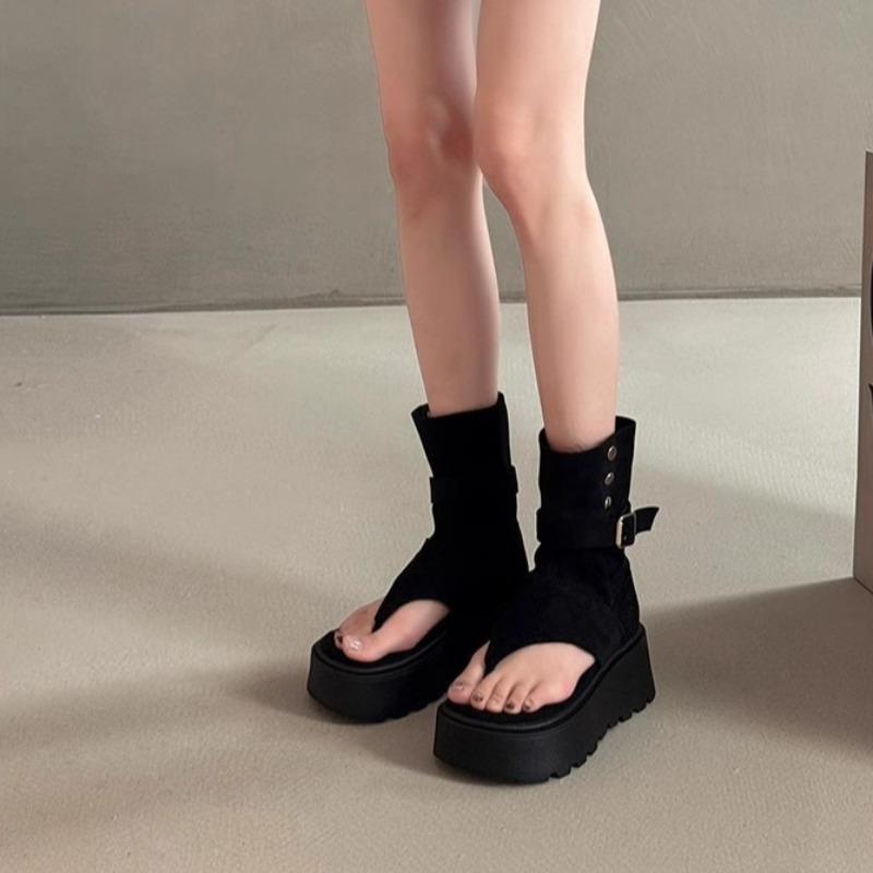 Mode Damessandalen Zomer Mode Bohemien Platform Sandalen Uitgesneden Ort Buis Broek Dames Laarzen Retro Romeinse Laarzen Sandalias Mujer