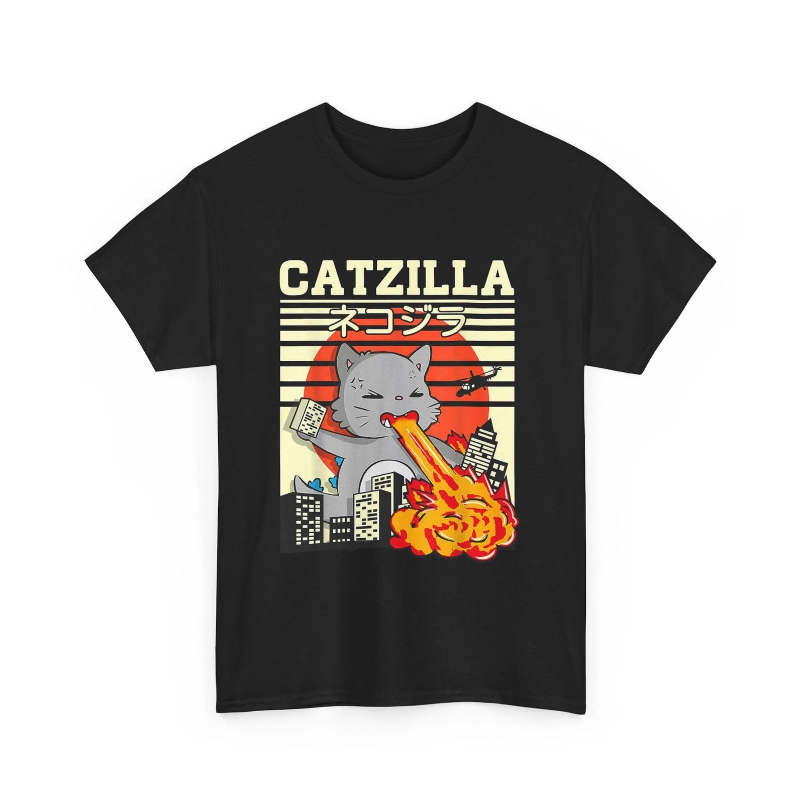 Catzilla Tshirt | Catzilla Shirt | Catzilla T-shirt | Funny Black Cat Shirt C L