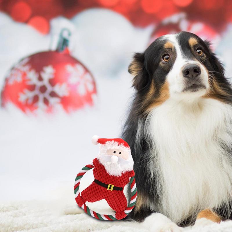 Dog Squeak Toys Dog Santa Toy Cute Puppy Chewers Doll For Small Medium Breed Outdoor Play Senior Pet