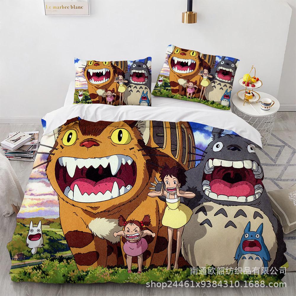 3D Digital Printing Cartoon Animation Chinchilla Bedding Three-Piece Set, Quilt Cover Pillowcase Four-Piece Set