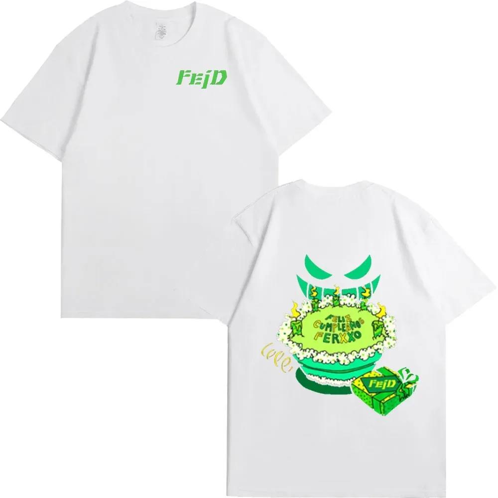 Ferxxo T Shirt Men Rapper Feid Merch Printed Tshirts Summer Casual Short Sleeve Tee Oversized Hip Hop T-Shirts Streetwear Tshirt