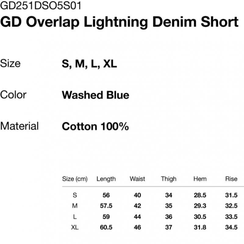 Disisneverthat Gd Overlap Lightning Denim Short Washed Blue