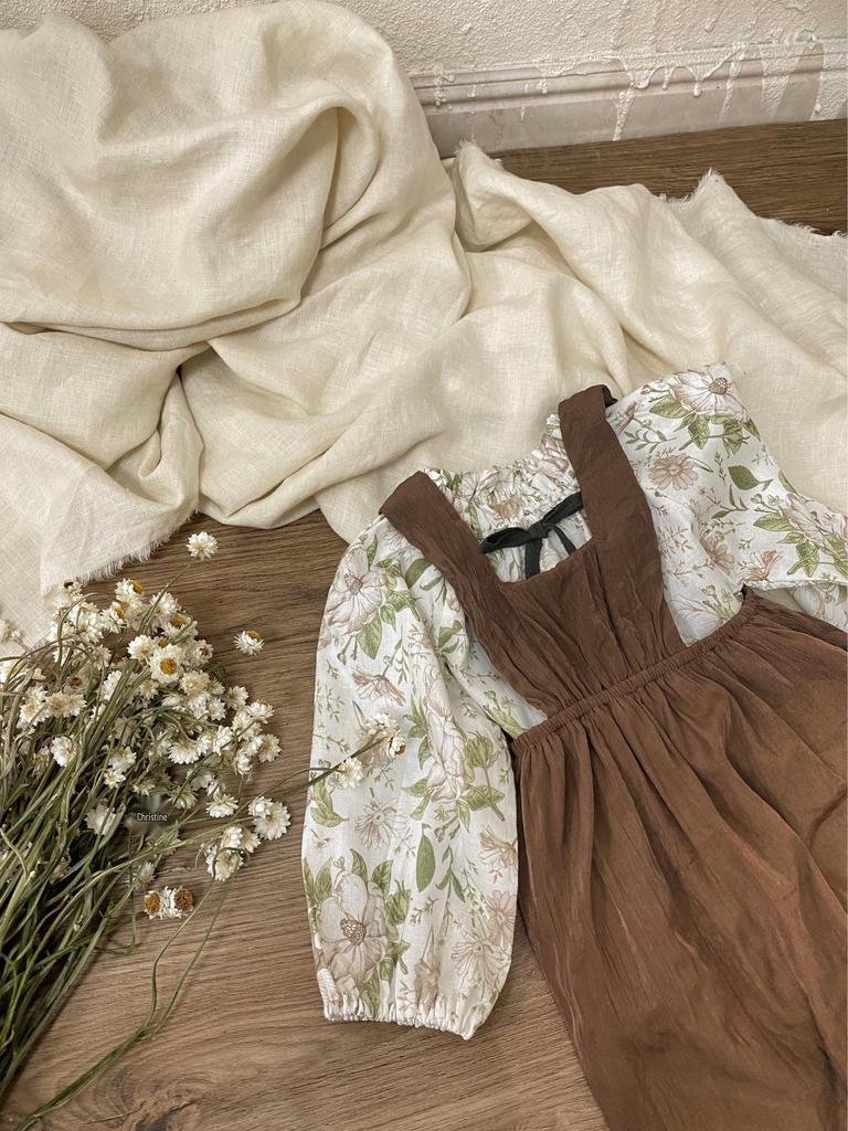 Autumn Vintage Girls' Double Layer Sling Dress Overalls