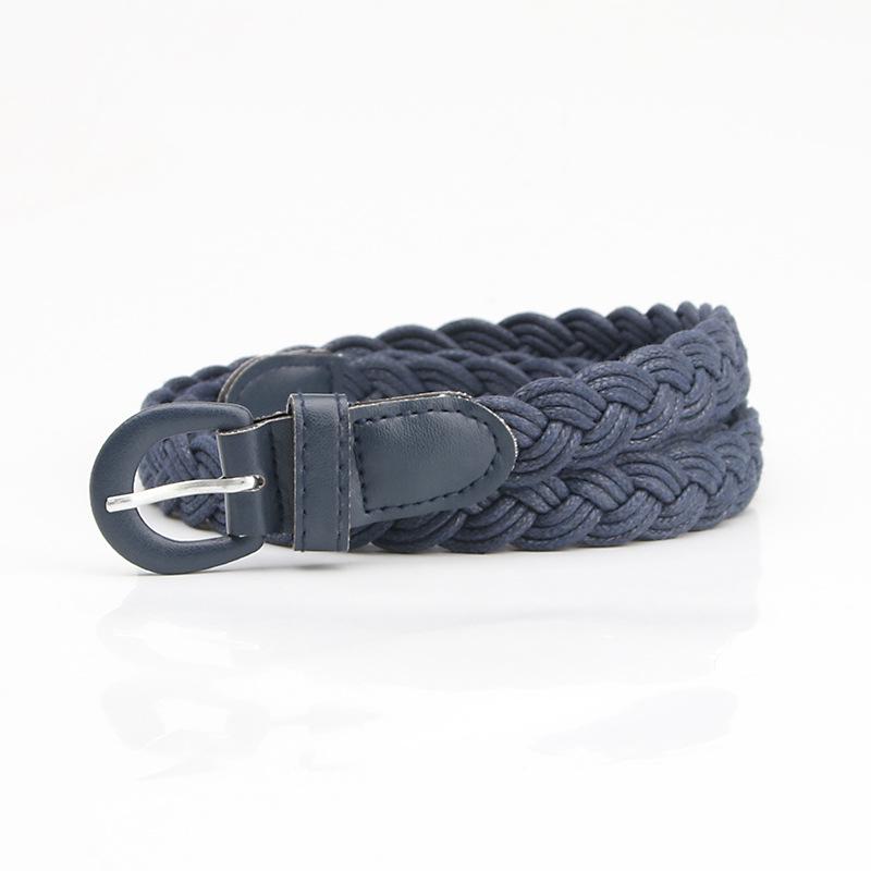 Retro Mori Girl Women's Cable Knit Buckle Belt - Versatile Korean Style Decorative Accessory