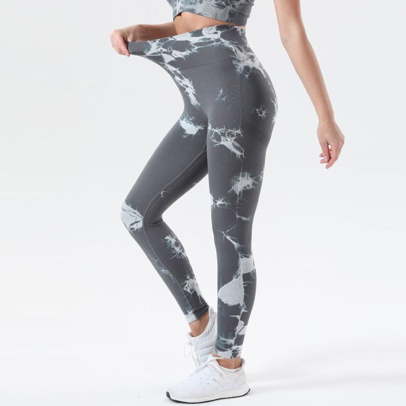 Yiifit Sportlegging voor dames, booty scrunch, push-up, hoge taille, naadloze gymlegging, koffie, L