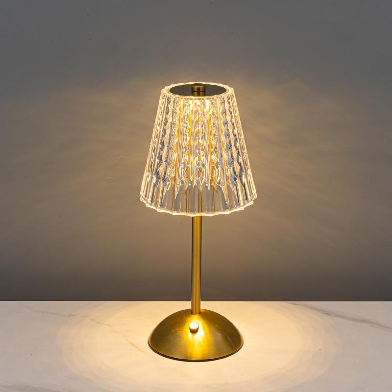 Touch-Control LED Crystal Night Light - Rechargeable, Adjustable Three-Color Dimming for a Creative Atmosphere