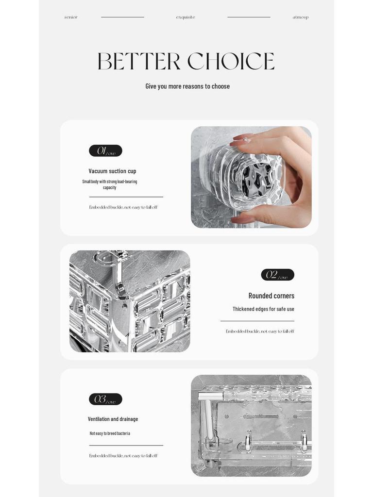 Dusch- und Badezimmer-Aufbewahrungsregal mit Saugnäpfen ohne Bohren