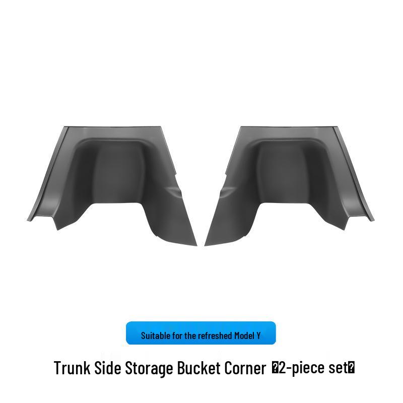 Tesla Model Y 6-Seater Rear Trunk Full Coverage Protective Board and Storage Bucket Corner Protector.