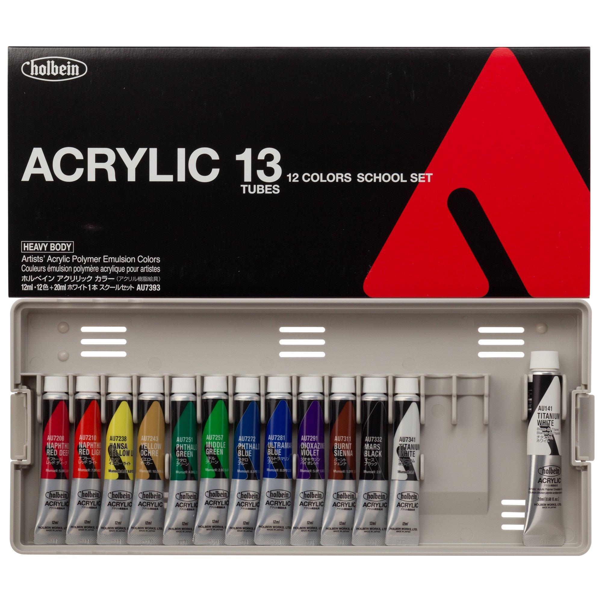 

Holbein Acrylic Color [Heavy Body] AU7393 12ml School 13-bottle plastic case set 17392