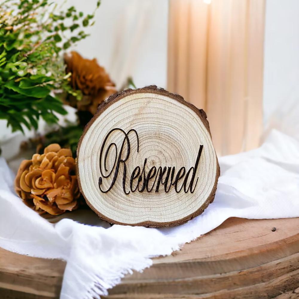 

Ustic Wood Reserved Sign for Table Barn Farmhouse Wedding Decorations for Ceremony Rehearsal Wedding Reserved Sign Wood Slice 1pcs 6-7cm