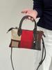 The Longxiang Color-matched Checkered Bag Is Small and Exquisite. It Is a Genuine Sheepskin Handbag for Carrying Women and a Versatile Crossbody Bag