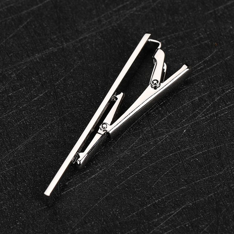 Silver Versatile Tie Clip Men'S Fashion Business Dress Simple Marriage Men'S And Women'S Pins Korean Version Security Collar Clip