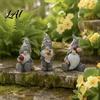 Decorative Yard Sculptures Halloween Garden Gnome Figurine Vintage Flower Mushroom Elf Dwarf Statue Patio Tabletop Ornaments for Yard Waterproof