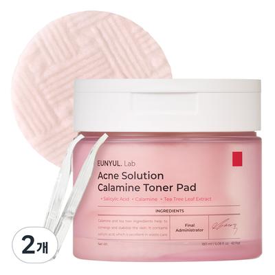 Eunyul Lab Acne Solution Calamine Toner Pad 180ml, 60 Pieces, 2 Pieces