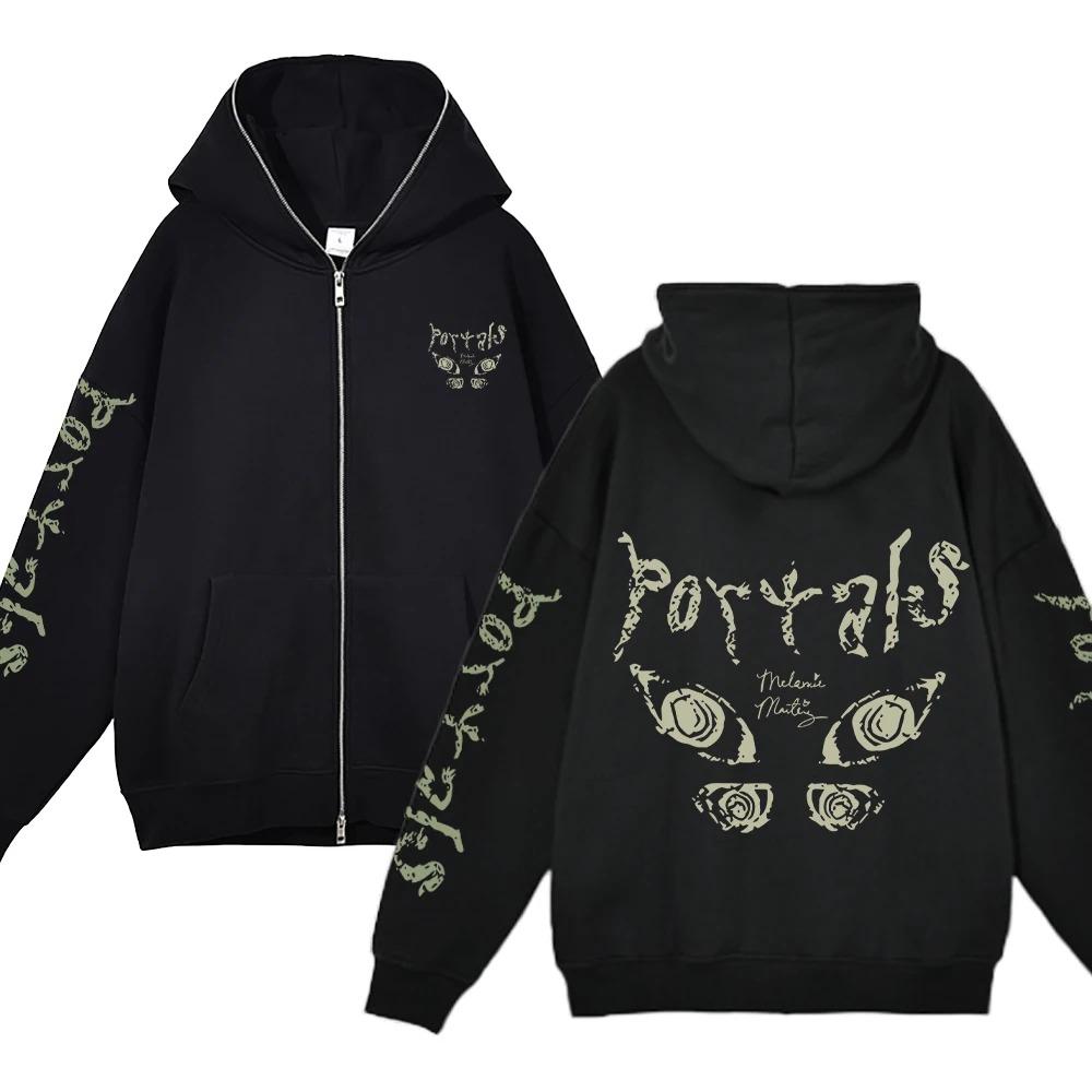 Moletom com capuz com zíper completo, estampado, hip-hop, streetwear, jaqueta com zíper, jaqueta casual masculina e feminina, Melanie Martinez