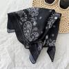 Spring and summer Japanese small fresh headscarf new versatile floral cotton and linen small square scarf women's thin decorative scarf silk scarf
