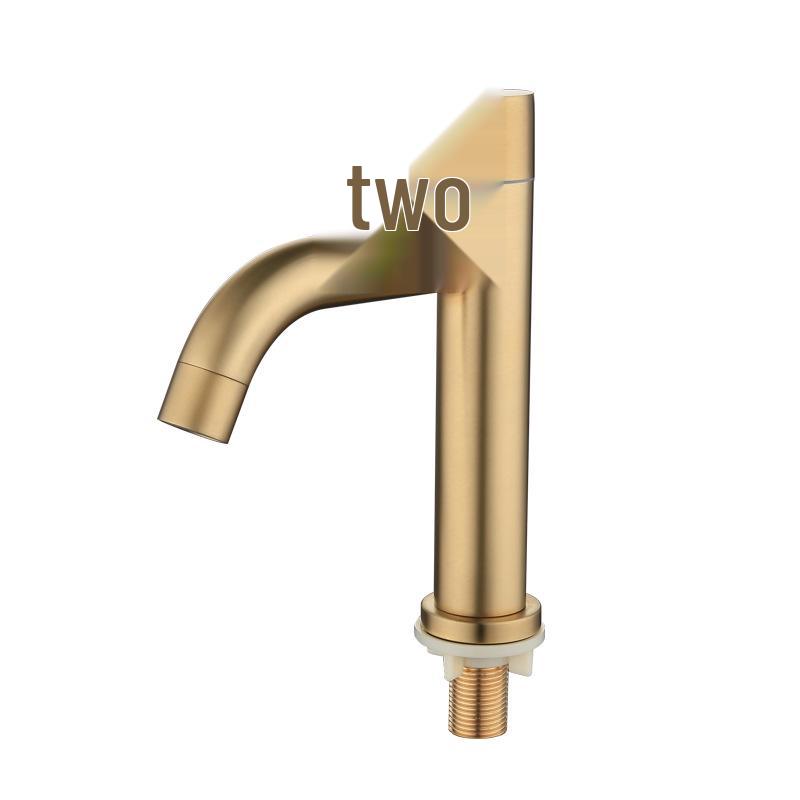 Brushed Gold Stainless Steel Basin Faucet
