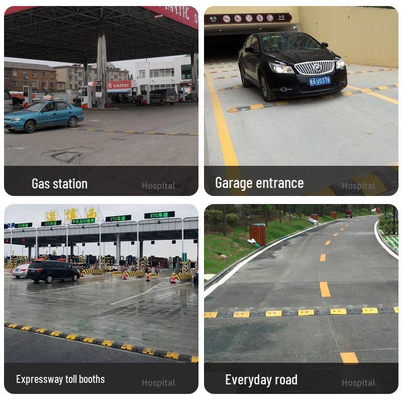 Outdoor Thickened Rubber Speed Bump for Garages and Gas Stations