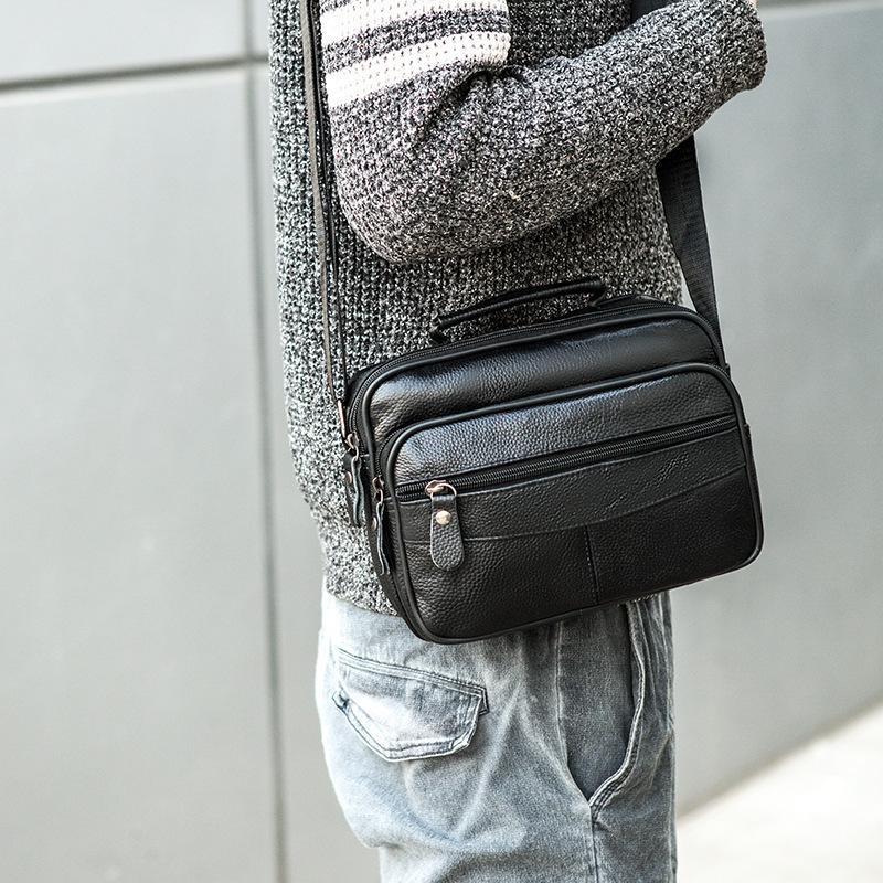 Business Shoulder Bag Large Capacity Cowhide Bag High-end Multi-functional Business Casual Hand-held Men's Bag