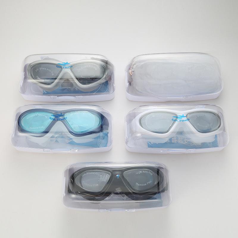 High-Definition Anti-Fog Swimming Goggles for Adults - Large Frame, Flat Lens
