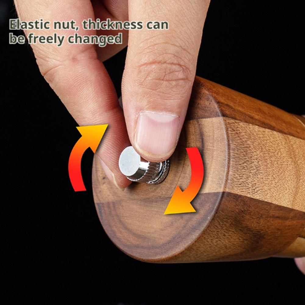 1PCS Kitchen Spice Grinder Acacia Wood Pepper Mill Transparent Salt Grinder Ceramic Core Condiment Bottle Seasoning Cook Tool