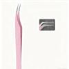 Stainless Steel Private Label Volume Eyelash Extensions Custom Pink Silver Fiber Tip Lash Tweezers
