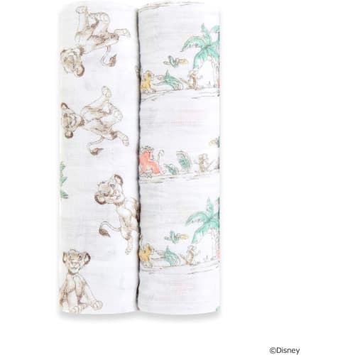 Swaddle Disney Gauze Baby [authentic Japanese Aden + Anais Swaddle Set of 2 the Lion King 100% Muslin Cotton] 120 X 120cm Aiden and Anais Swaddle Baby