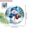 Cute Winter Wonderland Wooden Christmas Sign with Adorable Snowman Rugby Pattern, Ideal for Front Door Wall Hanging Decor, Ideal Christmas Gift