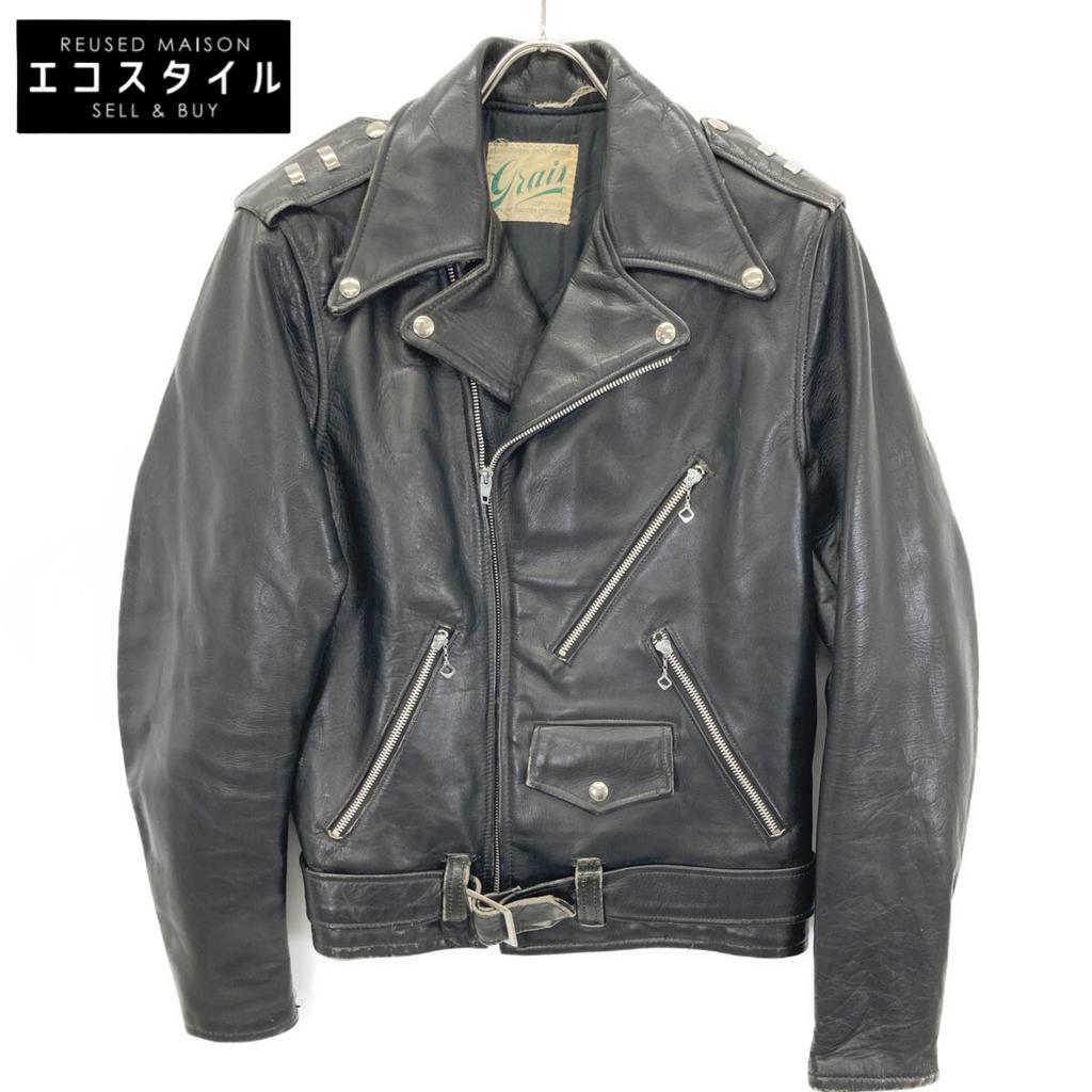 Vintage [GRAIS] 50s Black Double Rider Jacket CONMATIC Zip Jacket Not Written blackUsed