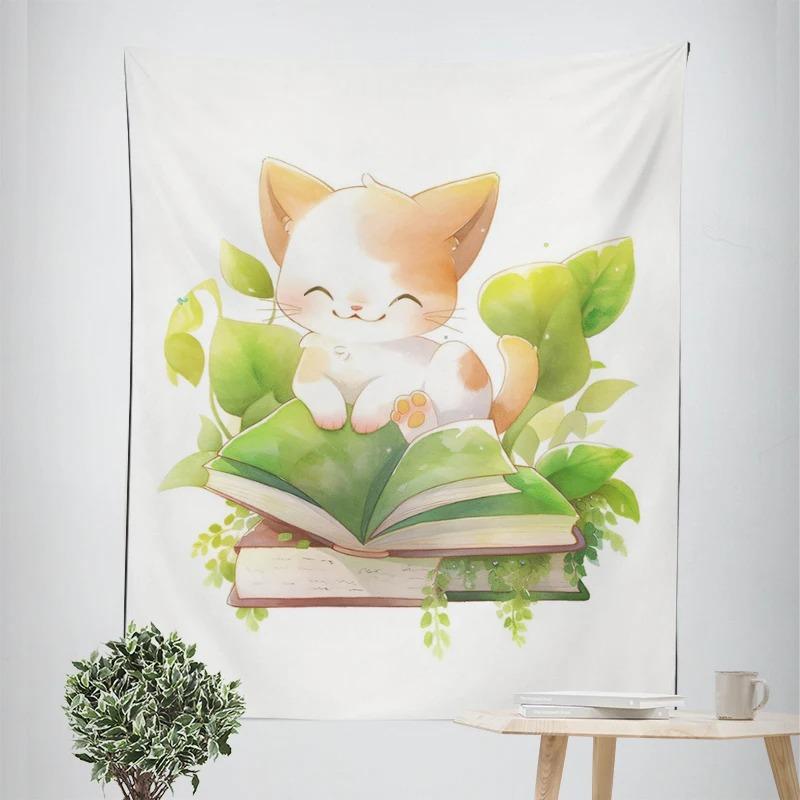 

Декоративный гобелен с изображением мультяшных животных для домашнего декора, офиса, гостиной, гобелен 100x75cm