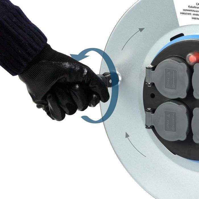 Enrouleur - Electraline - Pro-Line 49071 - Métal - 4 Prises Schuko - 50m - IP44