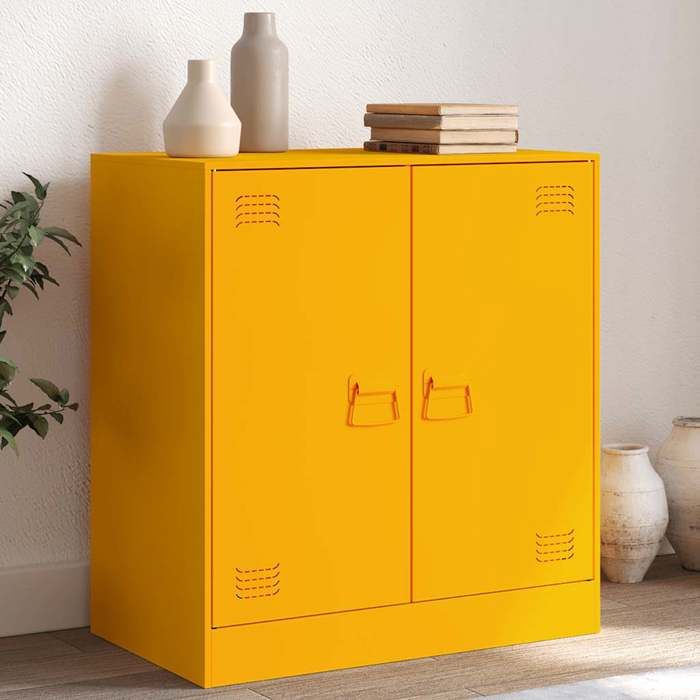 VidaXL Mustard Yellow Buffet 67x39x73 Cm Steel, Cabinet, Sideboard, Storage Cabinet, Cabinets, Cupboard, Buffet 841676