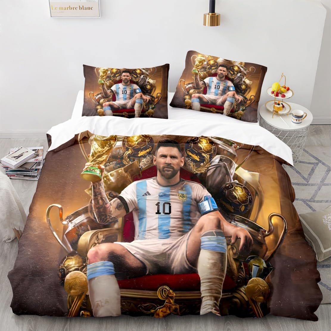 

Football Star Three-Piece Quilt Cover 3D Digital Printing Bedding Set Bed Cover EU single 135*200