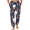 Men's Christmas Printed Thermal Pajama Pants for Winter Sleepwear