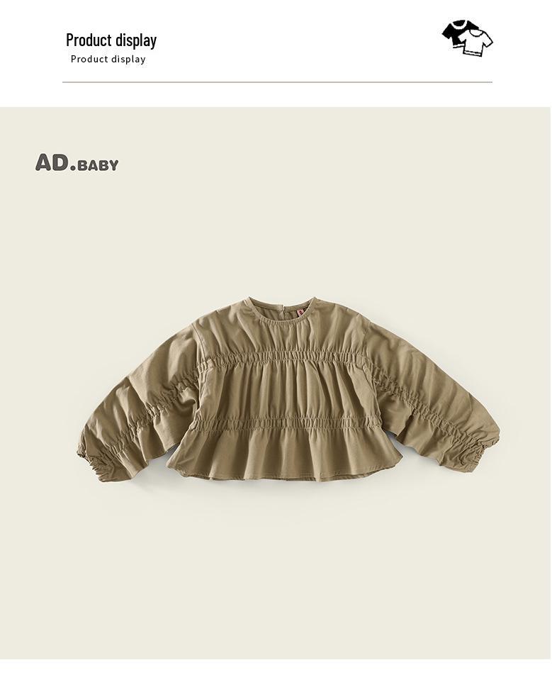 2025 Jesienna Dziewczęca Koszula z Bawełny Pranej w Stylu Koreańskim z Wygodnym Rękawem Nietoperzowym