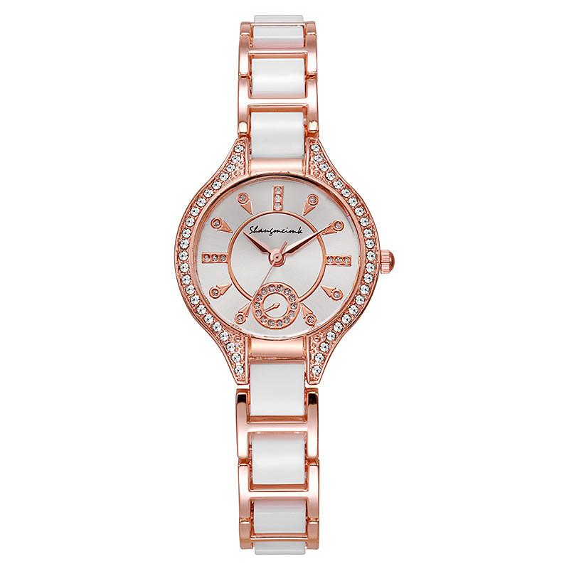 Fashion Year Of The Snake Alloy Ceramic Quartz Watch With Steel Band For Women