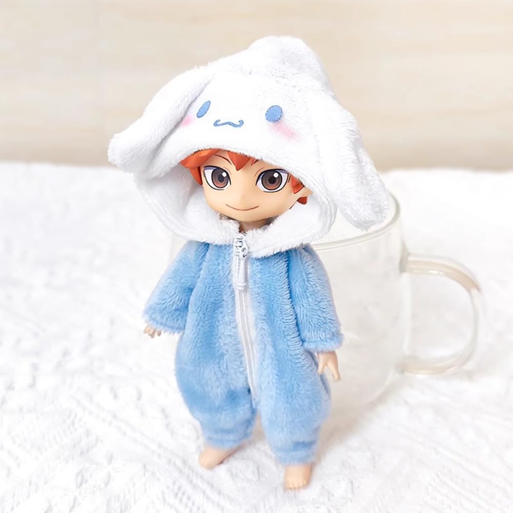 Rakulifey Obitsu 11 Clothes, OB11 Size Outfit, Animal Overalls, Blue, 11cm Obitsu Body Supplies