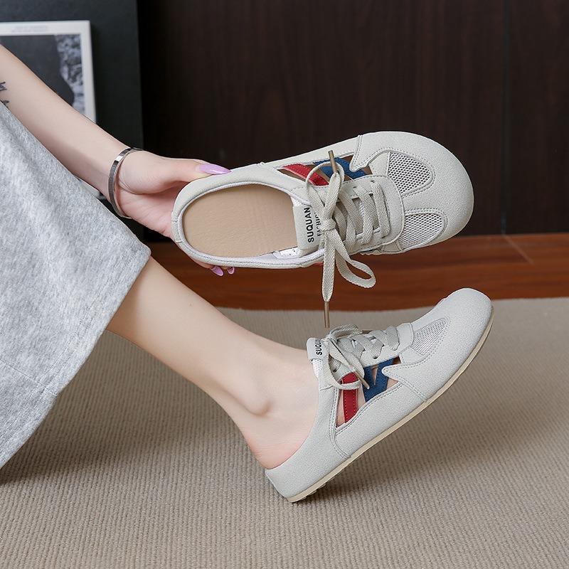 Children's summer new Korean female students casual net versatile half slippers street shot