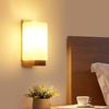 Indoor Oak & Glass Wall Lamp E27 Vintage Tricolor 9W - 12x10x25 Cm