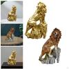 Lion Figurine In Resin, 11.42inch Height, Tabletop Decor for Cafes And